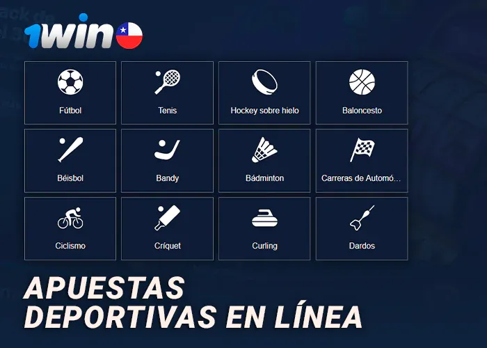 Libro deportivo de 1win con las disciplinas disponibles